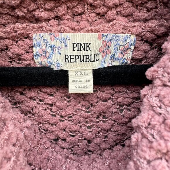 Pink Republic Womens Cozy Textured Loose Knit Stretch Cowl Neck Sweater New XXL - Picture 5 of 10
